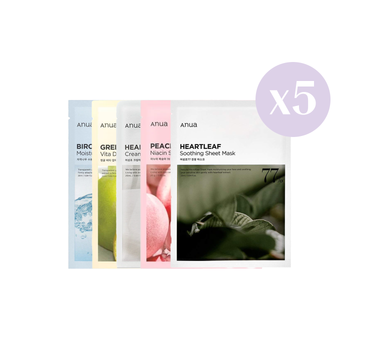 Bundle: Anua Face Mask Pack (5pcs)